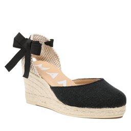 Manebi Espadrile Manebi Organic Hemp Low Wedge Espadrilles O 7.9 WL Black