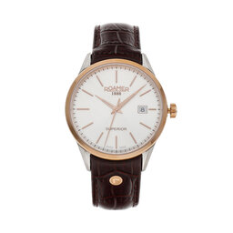 Roamer Klocka Roamer Superior 3H 508833 49 15 05 Silver/Rose Gold/Brown