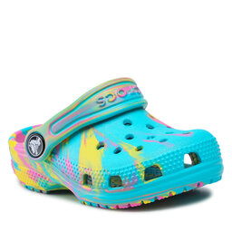 Crocs Šlepetės Crocs Classic Marbled Clog T 206838 Digital Aqua/Multi