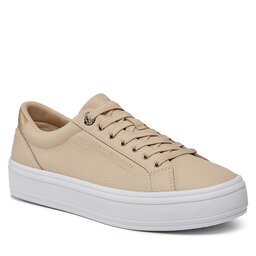 Tommy Hilfiger Sneakersy Tommy Hilfiger Essential Vulc Leather Sneaker FW0FW07778 White Clay AES