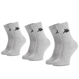 Kappa Set di 3 paia di calzini lunghi unisex Kappa 704304 Grey Melange 19M