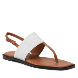 Calvin Klein Sandaler Calvin Klein Squared Flat Tp Sandal He HW0HW008180HF Cognac/Ecru 0hF
