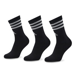 adidas Lot de 3 paires de chaussettes hautes unisexe adidas 3-Stripes IC1321 Black/White