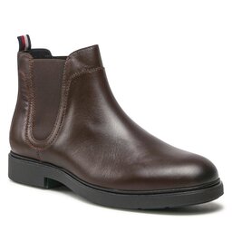 Tommy Hilfiger Klassische Stiefeletten Tommy Hilfiger Elevated Rounded Lth Chelsea FM0FM04183 Cocoa GT6