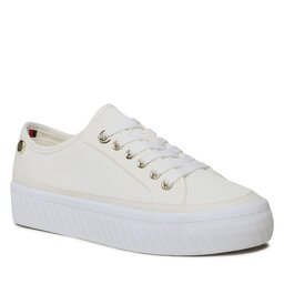 Tommy Hilfiger Tenisky Tommy Hilfiger Platform Vulcanized Sneaker FW0FW07156 Ecru YBL