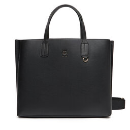 Tommy Hilfiger Handtasche Tommy Hilfiger Th Distinct Satchel AW0AW17463 Schwarz