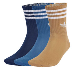 adidas Zestaw 3 par wysokich skarpet unisex adidas 3-Stripes JZ4941 Kolorowy