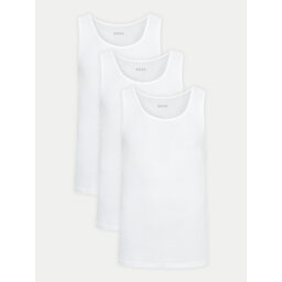 BOSS BOSS Pack de 3 camisetas de tirantes 50542132 Blanco Regular Fit