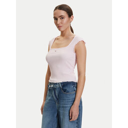 Tommy Jeans Tommy Jeans Top DW0DW22220 Hellrosa Slim Fit