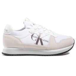 

Снікерcи Calvin Klein Jeans Runner Sock Laceup Ny-Lth YM0YM00040 Bright White YAF, Білий