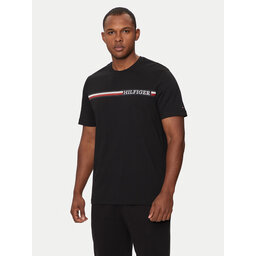 Tommy Hilfiger Tommy Hilfiger Camiseta Chest Stripe MW0MW36739 Negro Regular Fit
