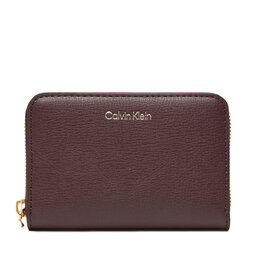 Calvin Klein Portafoglio grande da donna Calvin Klein Foil Logo Medium Zip Around LV04F1091G Bordeaux