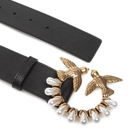 

Жіночий ремінь Pinko Love Berry Simply Jewel Pearl H4 Belt AL 22-23 PLT01 1H212W Y5H7 Black Z99Q, Чорний