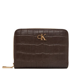 Calvin Klein Geldbörse Calvin Klein Ck Croc Medium Flap Zip Around LV04F1095G Braun