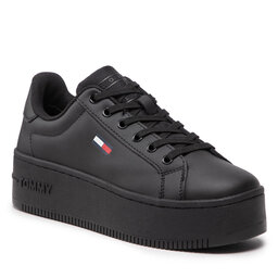 Tommy Jeans Sneakersy Tommy Jeans Flatform Ess EN0EN02043 Triple Black 0GK