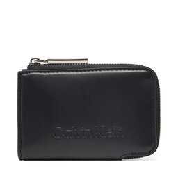 Calvin Klein Γυναικείο Πορτοφόλι Calvin Klein Embossed Logo Zip Cardholder K60K613157 Μαύρο
