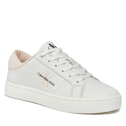 Calvin Klein Jeans Zapatillas Calvin Klein Jeans Classic Cupsole Lowlaceup Lth Wn YW0YW01444 Bright White/Peach Blush 01U