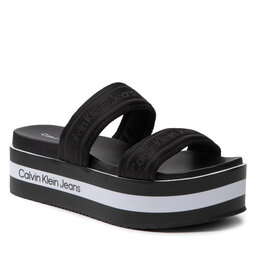 Calvin Klein Jeans Șlapi Calvin Klein Jeans Flatform Sandal Twostraps YW0YW00561 Black BDS