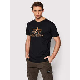 Alpha Industries Alpha Industries Póló Basic Foll Print 100501FP Fekete Regular Fit