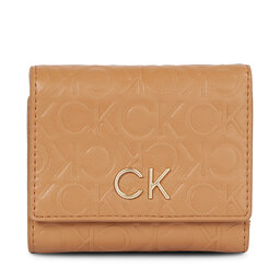 Calvin Klein Portafoglio da donna Calvin Klein Re-Lock Trifold Xs Emb K60K611321 Brown Sugar GA5