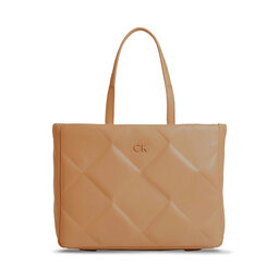 Calvin Klein Kabelka Calvin Klein Re-Lock Quilt Tote Lg K60K610761 Brown Sugar GA5