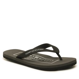 Tommy Hilfiger Šlepetės per pirštą Tommy Hilfiger Rubber Hilfiger Beach Sandal FM0FM04468 Black BDS