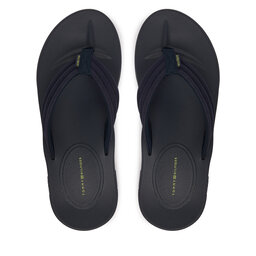 Tommy Hilfiger Zehentrenner Tommy Hilfiger Molded Hilfiger Lth Beach Sandal FM0FM05802 Dunkelblau