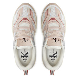 

Снікерcи Calvin Klein Jeans Retro Tennis Low Lace Mh Ml Met YW0YW01373 White/Whisper Pink/Cedar Wood 02S, Білий