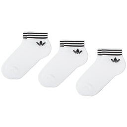 adidas Комплект 3 чифта къси чорапи унисекс adidas Tref Ank Sck Hc EE1152 White/Black