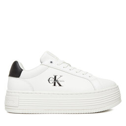 Calvin Klein Jeans Sneakersy Calvin Klein Jeans Bold Flatf Low Lace Lth YW0YW01878 Biały