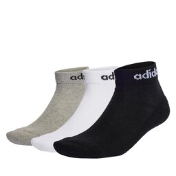 adidas Calcetines cortos unisex adidas Linear Ankle Socks Cushioned Socks 3 Pairs IC1304 medium grey heather/white/black