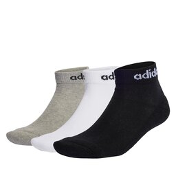 adidas Calzini corti unisex adidas Linear Ankle Socks Cushioned Socks 3 Pairs IC1304 medium grey heather/white/black