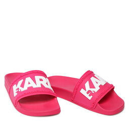 

Шльопанці KARL LAGERFELD Karl Logo Slide KL80904 Puschia Rubber, Рожевий