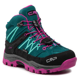 CMP Παπούτσια πεζοπορίας CMP Kids Rigel Mid Trekking Shoes Wp 3Q12944 Lake/Pink Fluo 26EL
