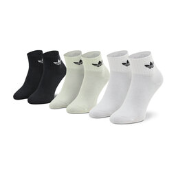 adidas Набор из 3 пар высоких детских носков adidas Ankle HC9597 White/Almost Lime/Black