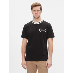 Tommy Hilfiger Tommy Hilfiger Majica Laurel Tipped Tee MW0MW33681 Črna Regular Fit