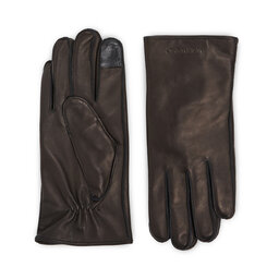 Calvin Klein Guanti da uomo Calvin Klein Stitched Leather Gloves K50K511015 Ck Black BAX