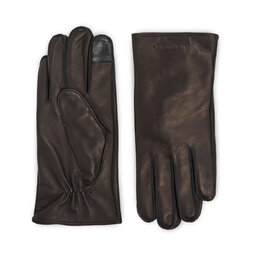 Calvin Klein Herrenhandschuhe Calvin Klein Stitched Leather Gloves K50K511015 Ck Black BAX