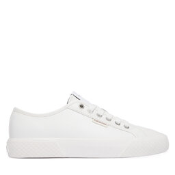 Calvin Klein Sneakers aus Stoff Calvin Klein Vulc Lace Up Low Lth HW0HW03077 Weiß