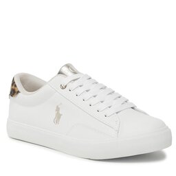 Polo Ralph Lauren Sneakersy Polo Ralph Lauren RF104319 White Smooth/Gold/ Leopard W/ Gold Pp