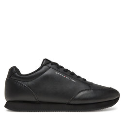 Tommy Hilfiger Laisvalaikio batai Tommy Hilfiger Lo Runner Pu Mix FM0FM05419 Juoda