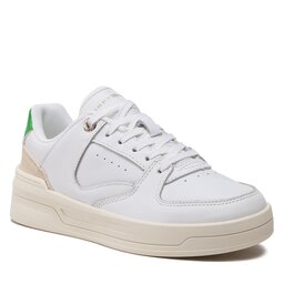 Tommy Hilfiger Sneakers Tommy Hilfiger Leather Basket Sneaker FW0FW06951 White/Galvanicgreen 0K6