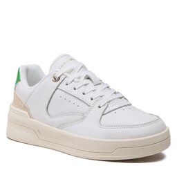 Tommy Hilfiger Tenisice Tommy Hilfiger Leather Basket Sneaker FW0FW06951 White/Galvanicgreen 0K6