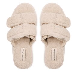 

Тапочки Calvin Klein Jeans Home Slide Velcro Shearling YW0YW00861 Eggshell 0GD, Бежевий