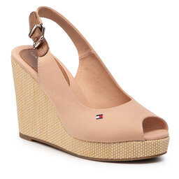 Tommy Hilfiger Espadrillas Tommy Hilfiger Iconic Elena Sling Back Wedge FW0FW04789 Sandrift ABR
