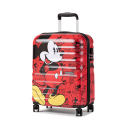American Tourister Малък твърд куфар American Tourister Wavebreaker Disney 85667-6976-1CNU Mickey Comics Red