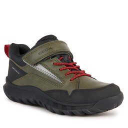 Geox Šnurovacia obuv Geox Simboys J36L0C 0MEFU C0754 S Dk Green/Red