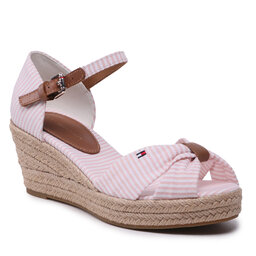 Tommy Hilfiger Tailored Espadrile Tommy Hilfiger Tailored High Wedge Seersucker FW0FW07158 Seersucker/Soothing Pink 0J8