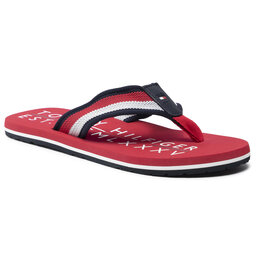 Tommy Hilfiger Джапанки Tommy Hilfiger Corporate Print Beach Sandal FM0FM03381 Primary Red XLG