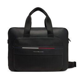 Tommy Hilfiger Brašna na notebook Tommy Hilfiger Th Foundation Computer Bag AM0AM13198 Černá
